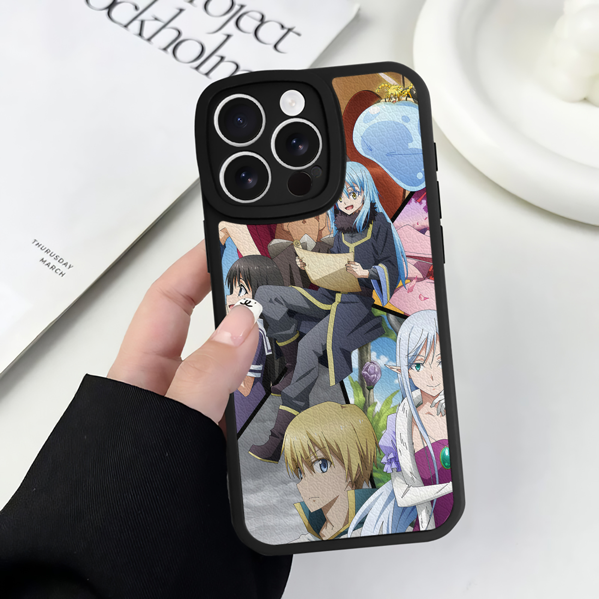 （画像用） 転スラ Regarding Reincarnated to Slime 【iPhone 16シリーズ対応】シリコンスマホケース（レザー調） 材質：シリコン